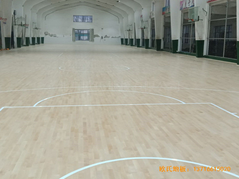 河北滄州體育學(xué)?；@球館體育地板施工案例5