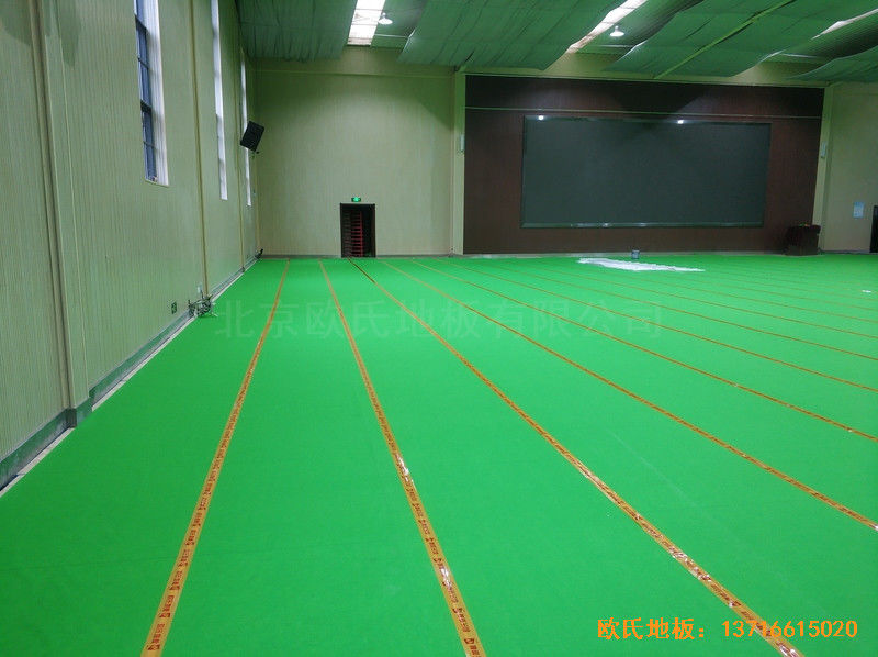 鄭州四中體育館運動地板施工案例2